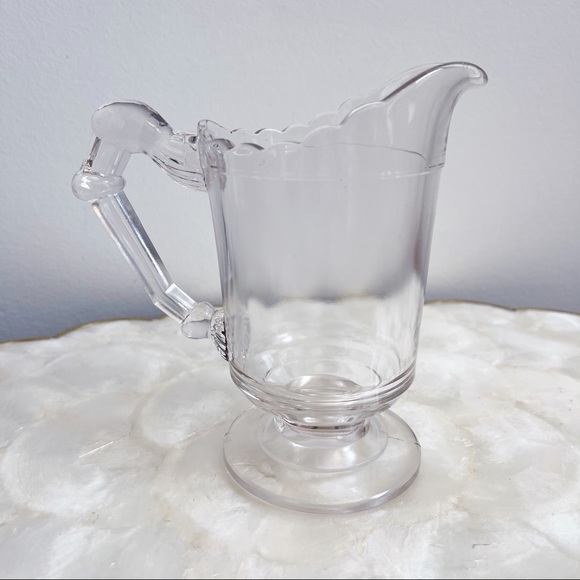 Vintage Scalloped Edge Clear Glass Mini Pitcher - Picture 3 of 16